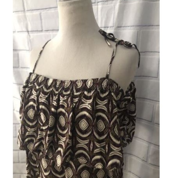 H&M Off the Shoulder Dress Sz 14 Ruffle Top Ties - Picture 2 of 6